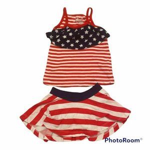 Jumping Beans Baby Outfit, Red White & Blue Baby Girl Outfit, 6 months  C-K0002